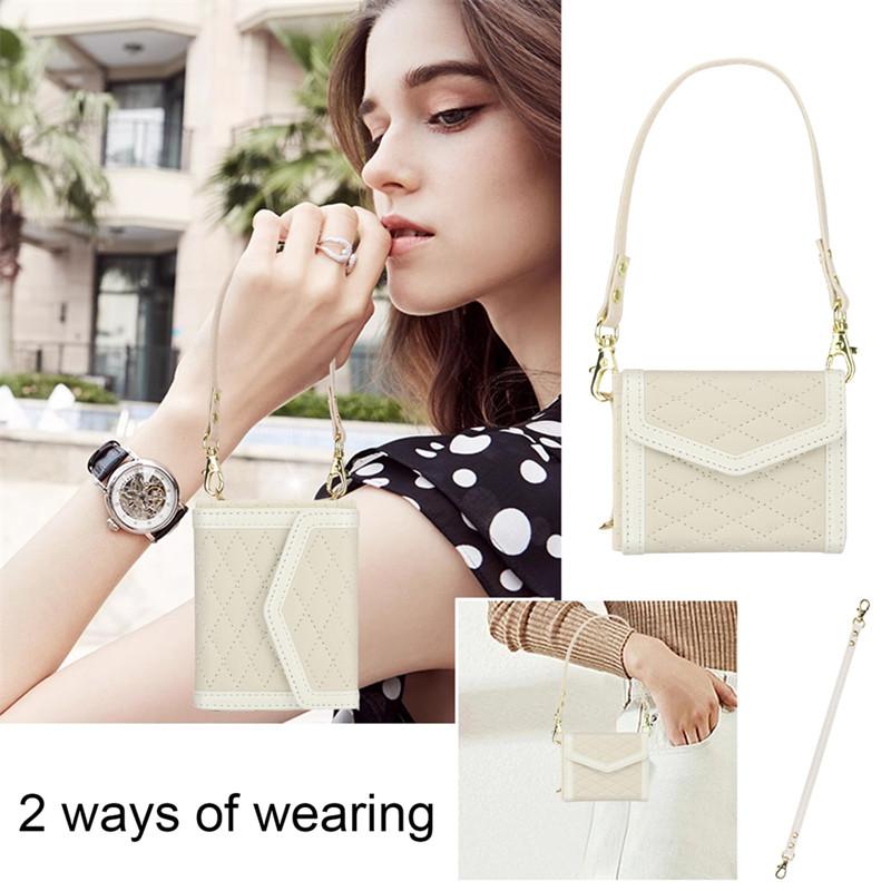 Crossbody Lanyard Leather Case for Samsung Galaxy Z Flip 6 5 4 3 Flip6 Flip5 Wallet Card Slot Holder Shockproof Phone Bags Cover