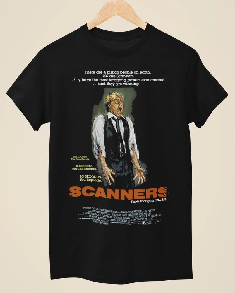 Scanners Movie Poster Inspired Unisex Black TShirt S