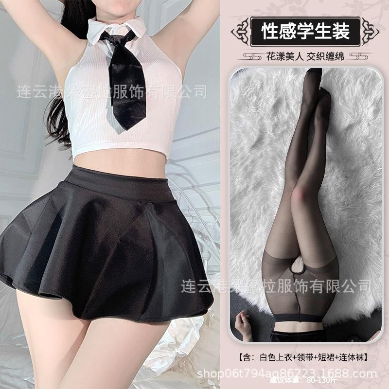 Domila Sex Underwear Uniform Seduction Student Wear Wholesale Sex Uniform Passion Sexy Secretary Split
