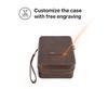 Retro Crazy Horse Genuine Leather Travel Storage Box for Glasses, Watches, and Jewelry - Drop-Proof and Multifunctional