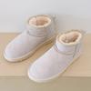 Classic Winter Women Ultra Mini Snow Boots Genuine Cowhide Leather Fur Slippers 2027 New Design Men Short Boot Flat Cotton Shoes