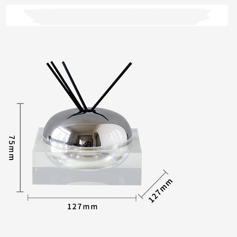 

Glass Storage Tank Aromatherapy Box Diffuser Transparent Golden Ornament Geometry Figurine Room Decoration Accessories