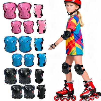 Conjunto de Joelheiras Cotoveleiras Munhequeiras 1/6 para Crianças para Patinação Roller Ciclismo Bicicleta BMX Skate Patins Inline Equipamento de Proteção