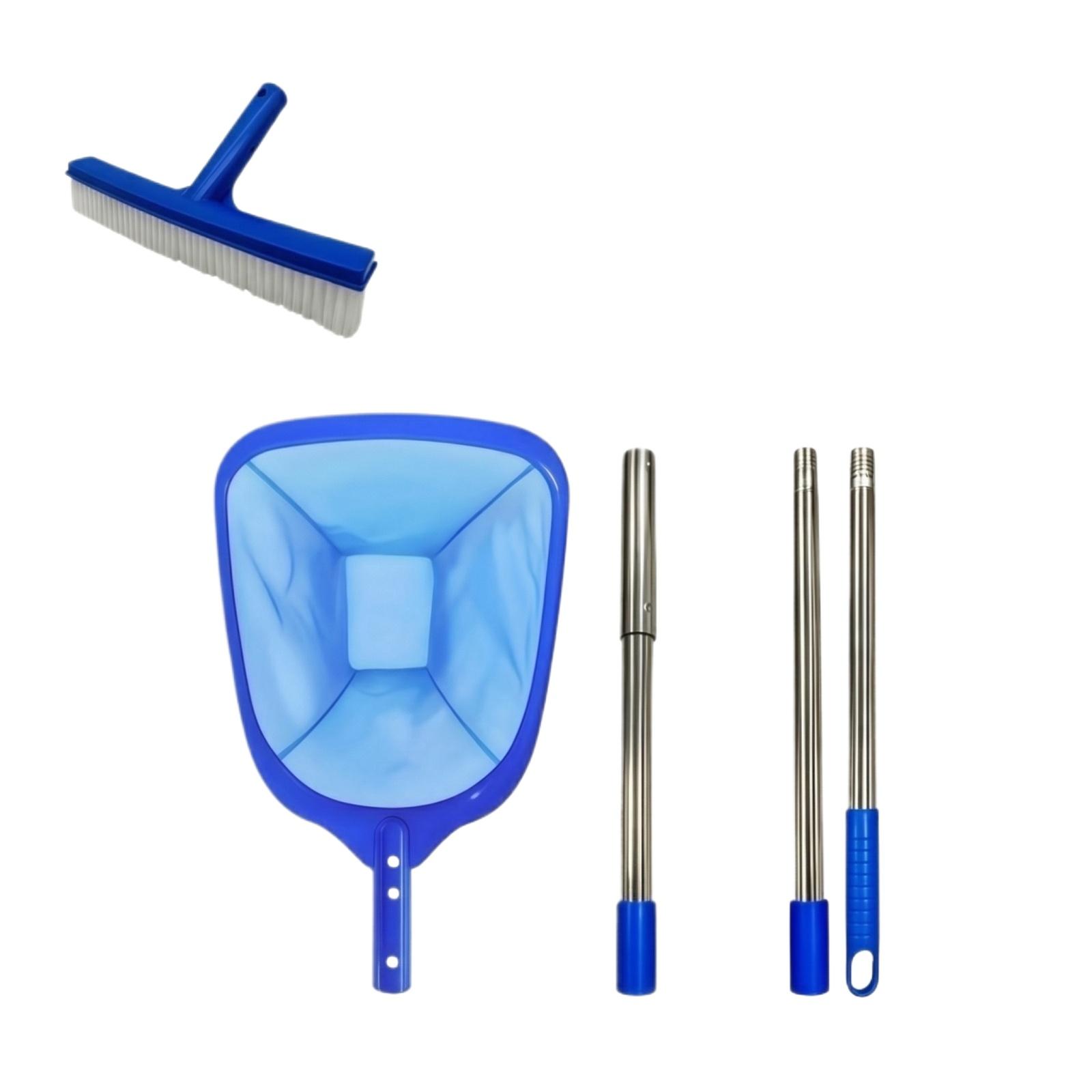 

Swimming Pool Cleaning Kit Includes A Pool Brush Head And An Ultra-fine Mesh Pool Leaf Skimmer For Removing Debris And Dirt. One Size синий