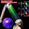 New Temperature Control 3/7 Color Changing LED Anion SPA Shower Head Water Saving Handheld Bathroom Home Innovative Accessories