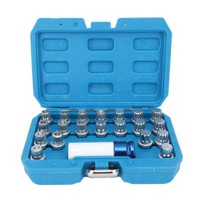 21pcs Wheel Lock Lug Nut Remover Tool Kit With 1 2in Drive Adapter Steel Chrome Plated 36 1 300 for R50 R52 R53