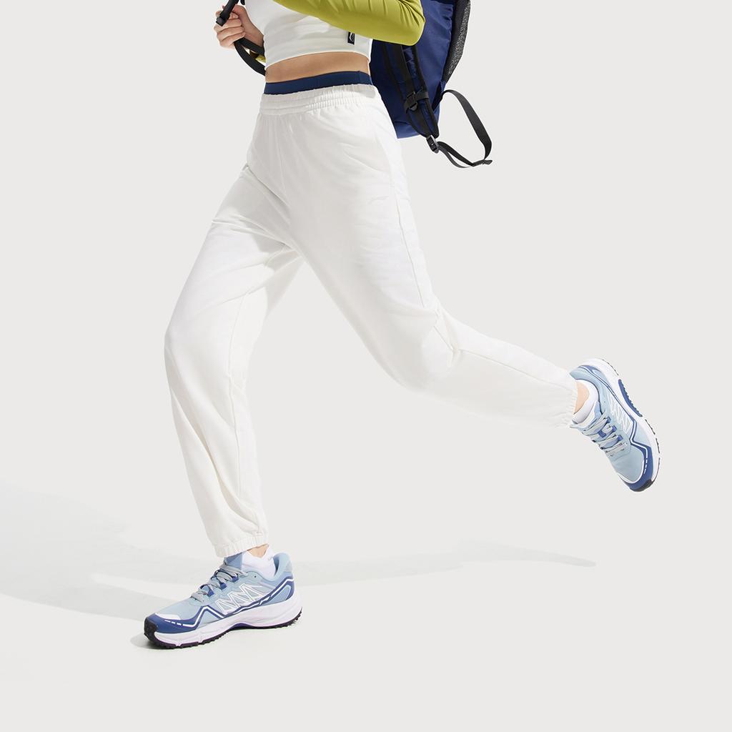 Li Ning Fitness Series Solid Color Mid-Rise Ice Silk Quick-Dry Cool Comfortable Breathable Versatile Tapered Knitted Sports Pants AKLV728-6