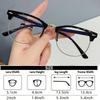 Vintage Style Unisex Non-Prescription Blue Light Blocking Glasses, Semi-Rimless, Durable PC Frame, with Clear PC Lenses