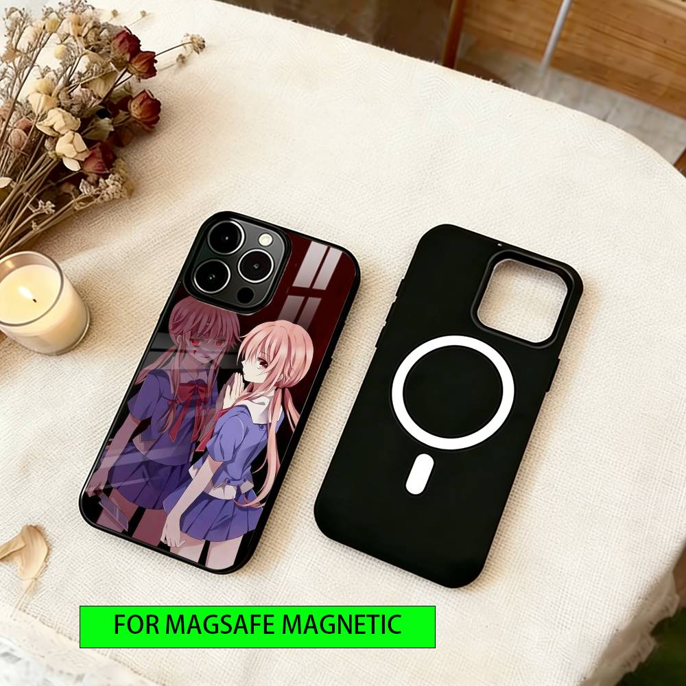 Future Diary Gasai Yuno Phone Case For iPhone17,16,15,14,13,12,11 Plus,Pro Magnetic For Magsafe Wireless Charging