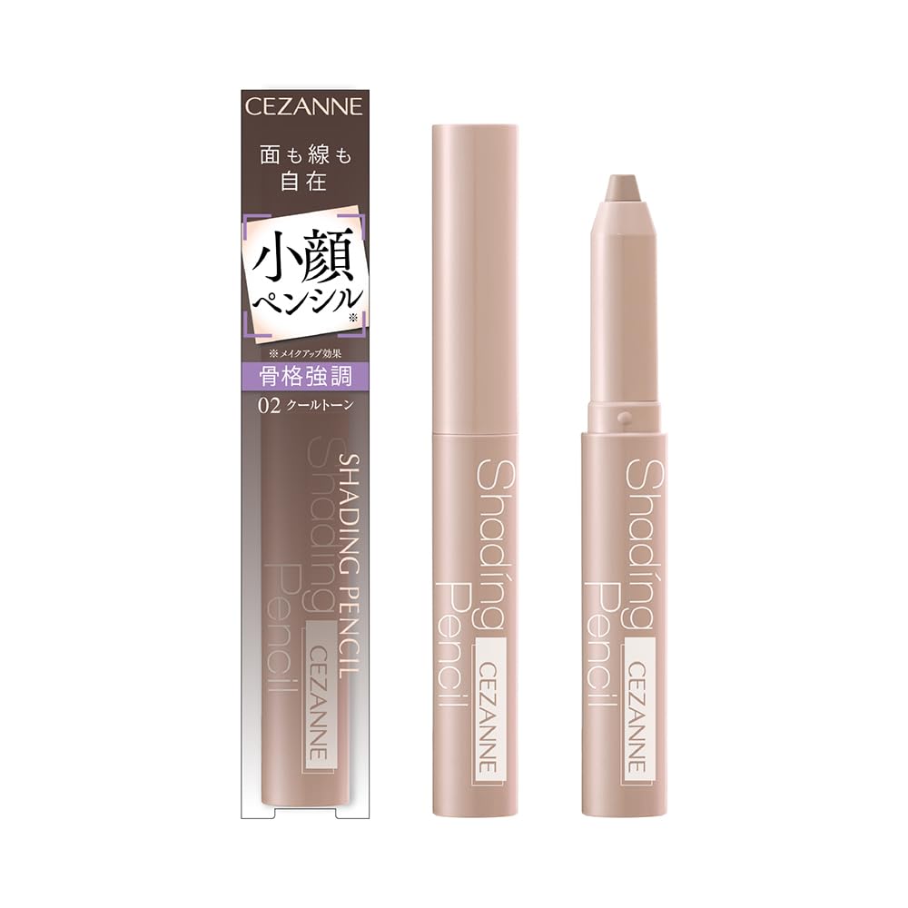 Cezanne Shading Pencil 02 Cool Tone 1.2g: A shading pencil that allows you to freely create both flat and linear shapes to accentuate your bone
