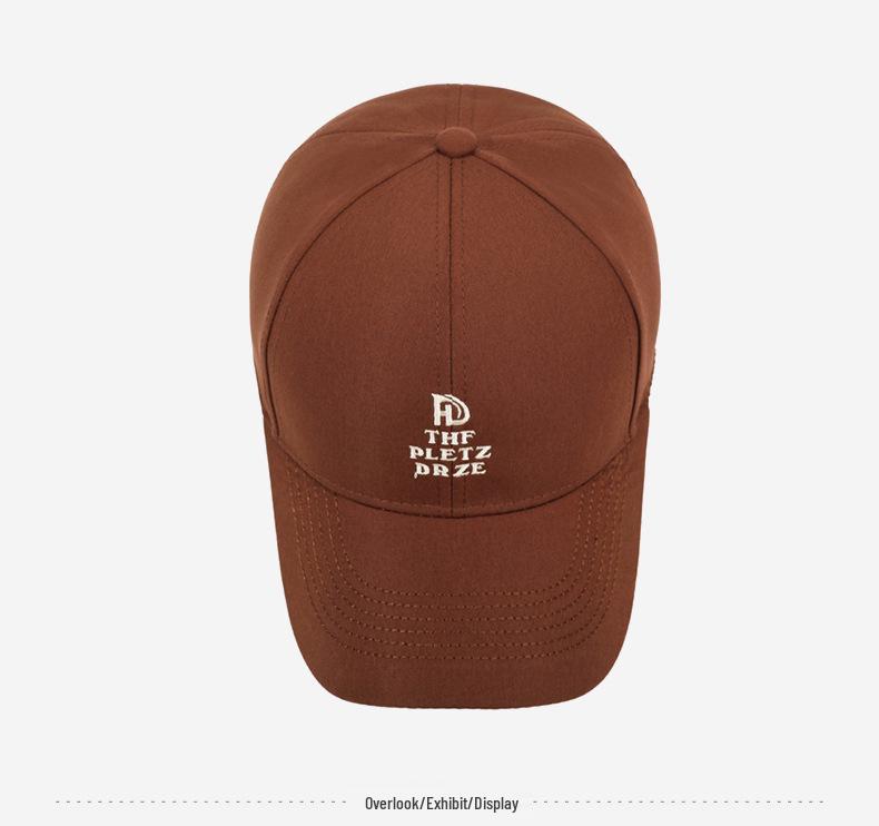 Korean Style Letter Embroidery Baseball Cap - Autumn/Winter Versatile Large Head Fit