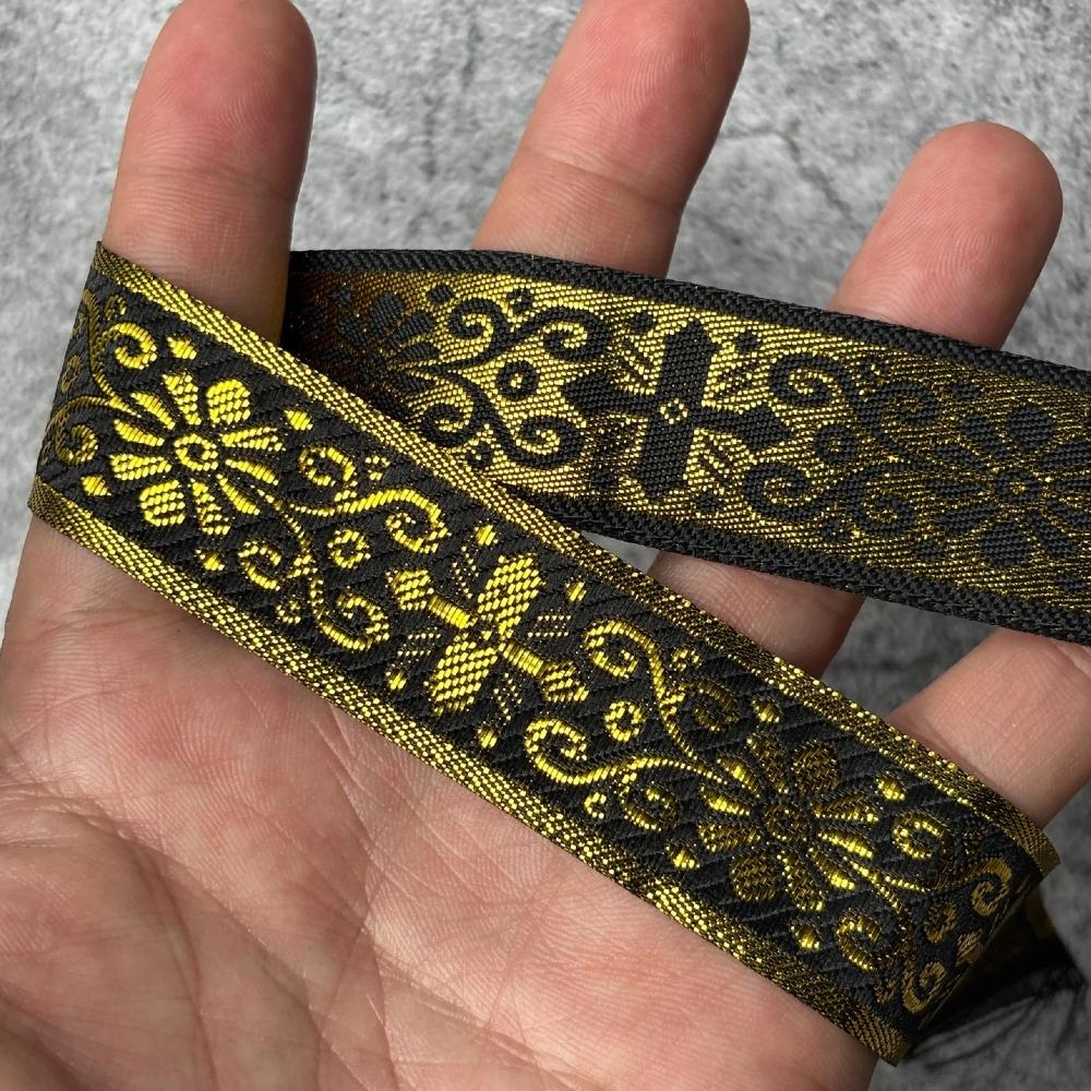 7 METER 25MM~40MM Gold Silver Vintage Ethnic Embroidery Lace Ribbon Boho Trim DIY Clothes Bag Accessories Embroidered Fabric