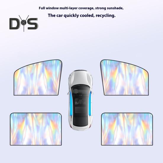 1/4 szt. Samochodowe osłony przeciwsłoneczne na okna Magnetyczna osłona na tylne okno dla dziecka do ochrony przed UV, zapewniająca prywatność, oddychająca siatka, pokrowce przeciwsłoneczne, składana zasłona, większość pojazdów