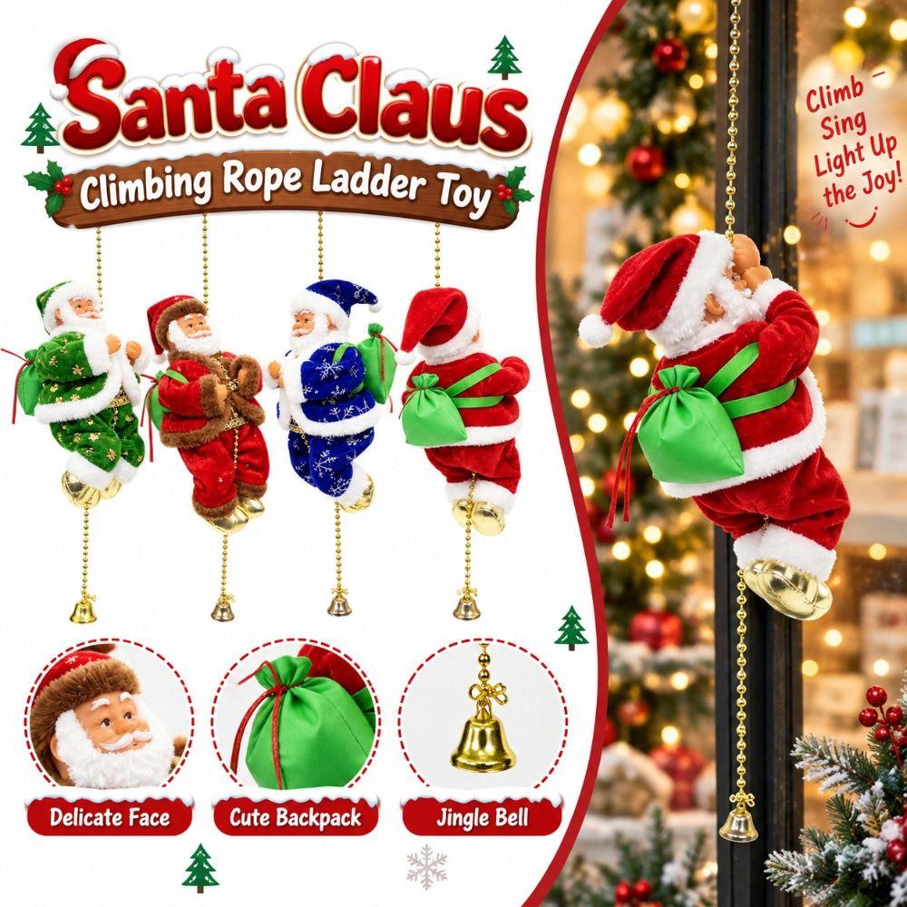 Glowing Light Santa Claus Hanging Ornament Singing Santa Claus Ornament  Home Holiday Decor