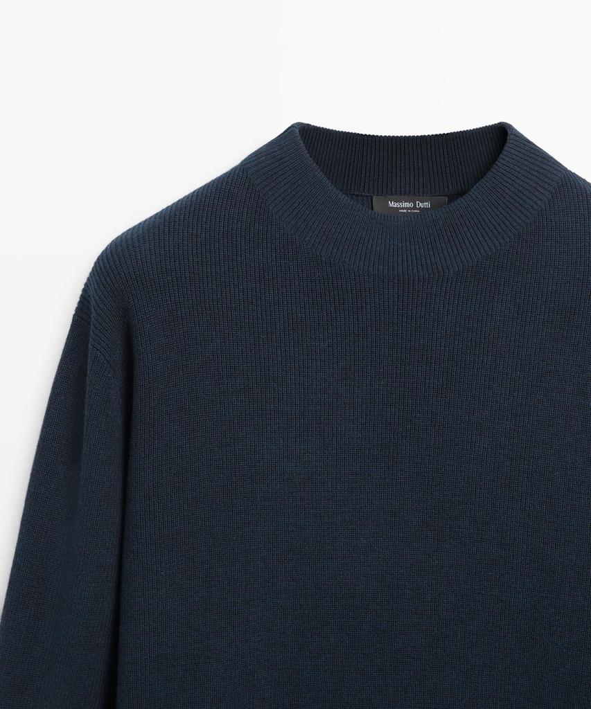 Masimodutti Turtleneck Cotton Blend Knit Sweater
