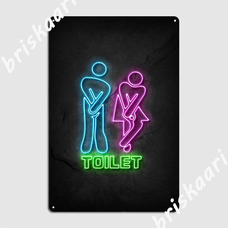 Toilet Metal Sign Garage Decoration Home Cinema Garage Retro Tin Sign Poster 20X30CM