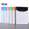 Office Supplies Organizer 3Pcs 11 Hole A4 File Folder with Snap Button, Colorful Document Organizer, Bag Horizontal & Vertical Transparent Label Slot,