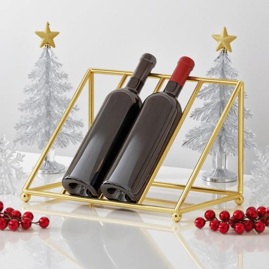 Wine Bottle Rack Iron Inclined Display Holder for 45752 Bottles Modern Minimalist Wine Organizer