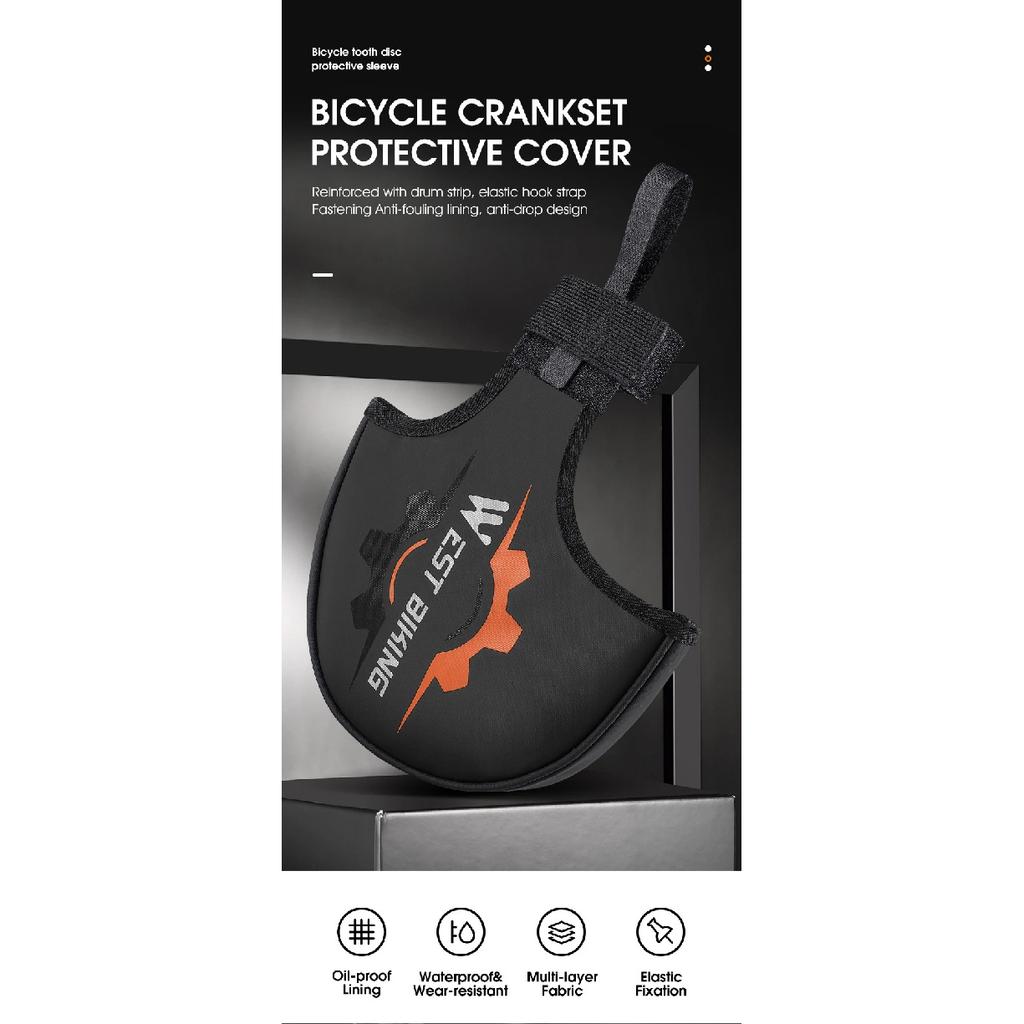 WEST BIKING Bicycle Crankset Protective Cover Waterproof Bike Sprocket Protection Cycling Chainwheel Guard Cover Bike Accessory