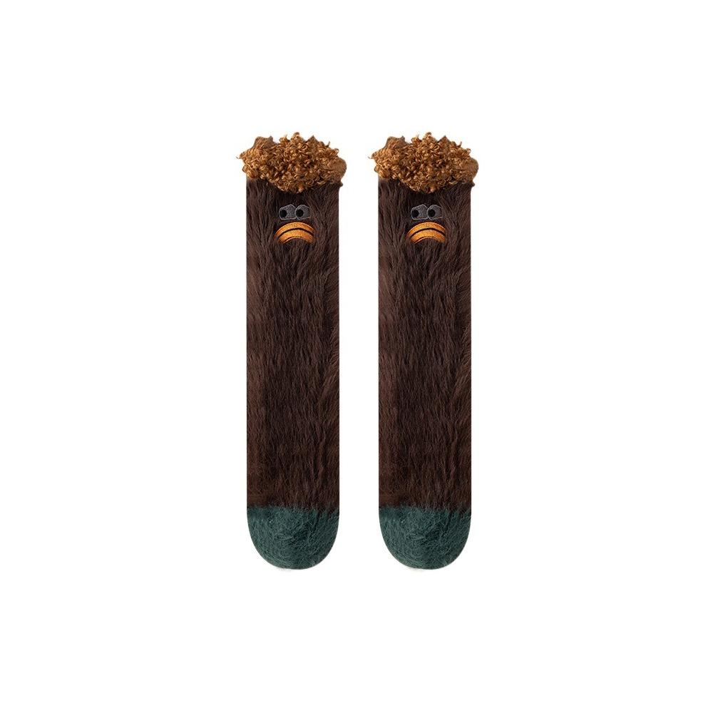 Kawaii Funny Winter Socks Cartoon Pattern Medium Tube Floor Socks Thickened Warm Tube Sock Winter Season