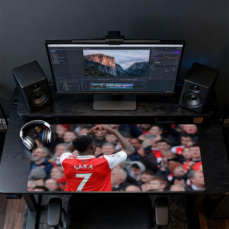Saka Mouse Pad, Large Gaming Desk Mat, Non-slip XXL Mousepad for Laptop & Tablet, Mini PC Playmat with Stitched Edges