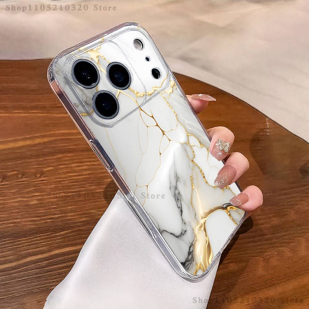 

Black Gold Marble Art Phone Case iPhone17 16 15 14 13 12 11 Pro Max Plus Mini Clear Full Back Cover Silicone Soft Shell iPhone15Plus