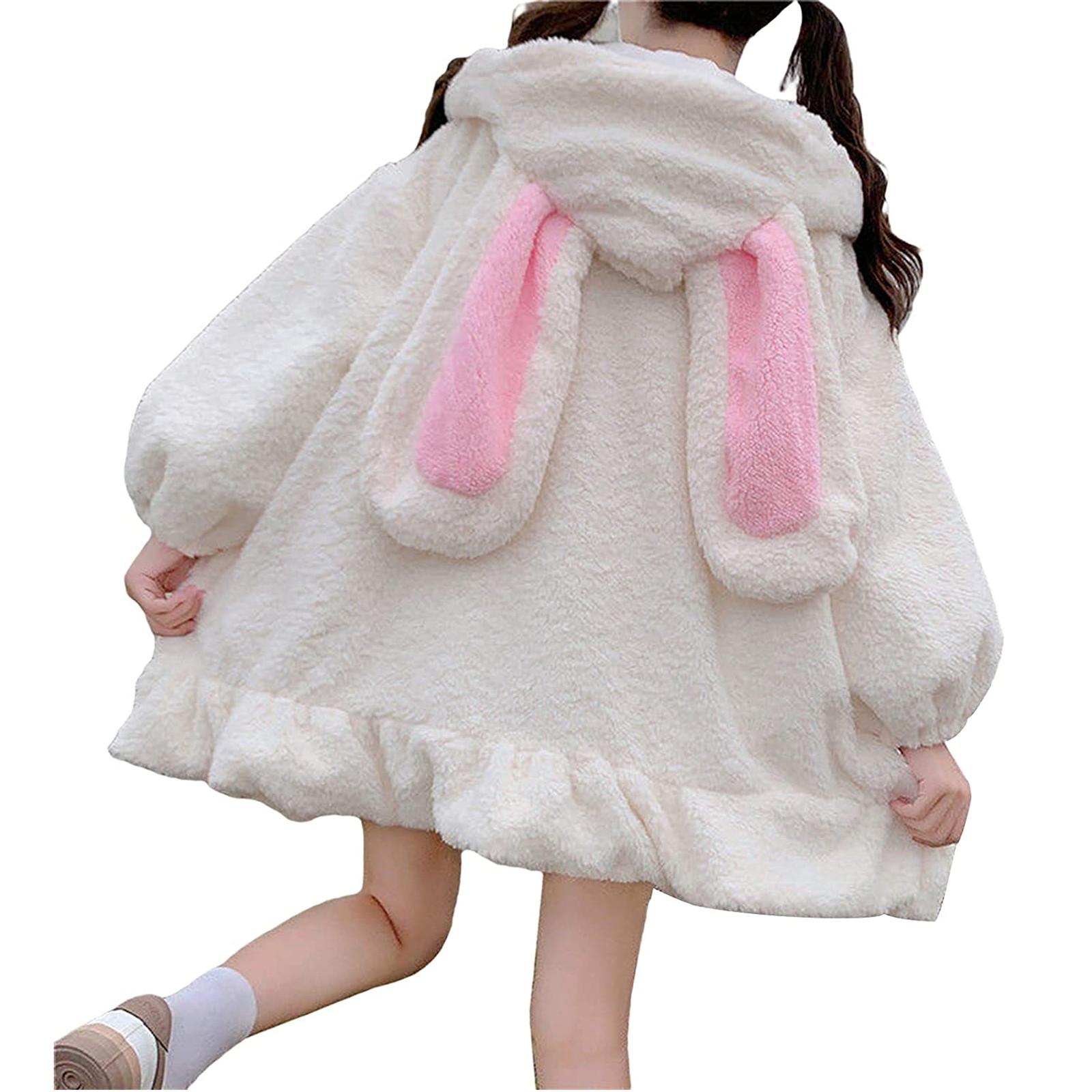 

Женская зимняя повседневная плюшевая куртка с капюшоном и длинными рукавами и оборками из овечьей шерсти XL белый