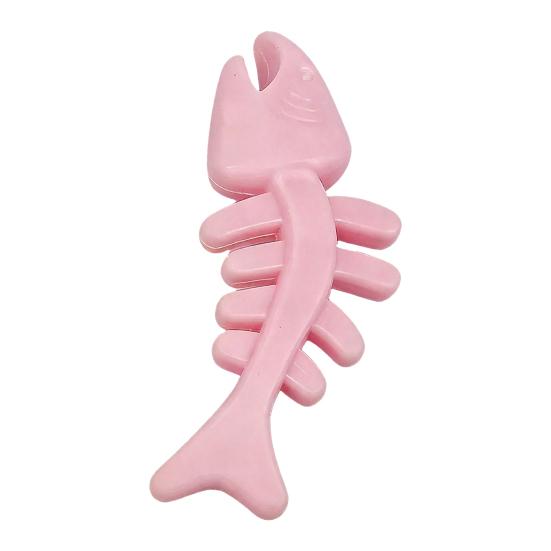 Gummi Knochen Hundespielzeug Fischgrätenform Hundekauspielzeug Zahnpflege Spielzeug für aggressive Kauer Interaktives Training Apportieren