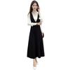 Jumper Dress Long Dress with Wide Shoulder High Long Versatile Flattering Black [J-Scott] V-neck Straps, Waist, Length, A-line Silhouette, Dress, Fit,
