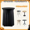 Yousheng Cocktail Table Cover Spandex Stretch Round Cocktail Tablecloths with Wavy Drapes High Top Bar Table Skirts for Wedding Party Banquet Events