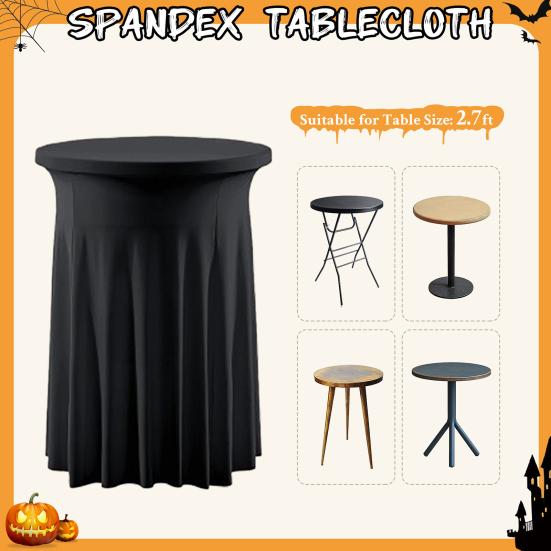 Copritavolo da Cocktail Spandex Elasticizzato Rotondo Tovaglie da Cocktail con Drappeggi Ondulati Gonne per Tavolo da Bar Alto per Matrimonio Festa Eventi Banchetto