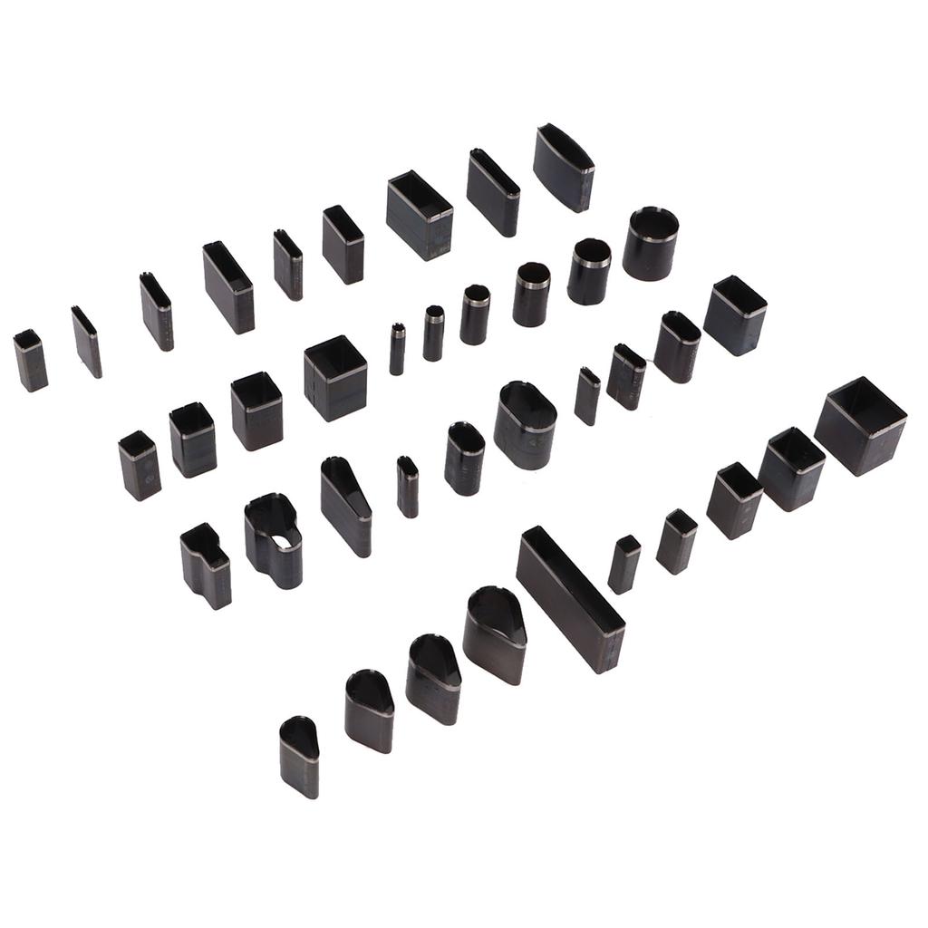 39 Shapes Leather Cutter Punch High Density High Carbon Steel Thin Sharpness Hollow Punch Cutter for DIY Handicraft Belts