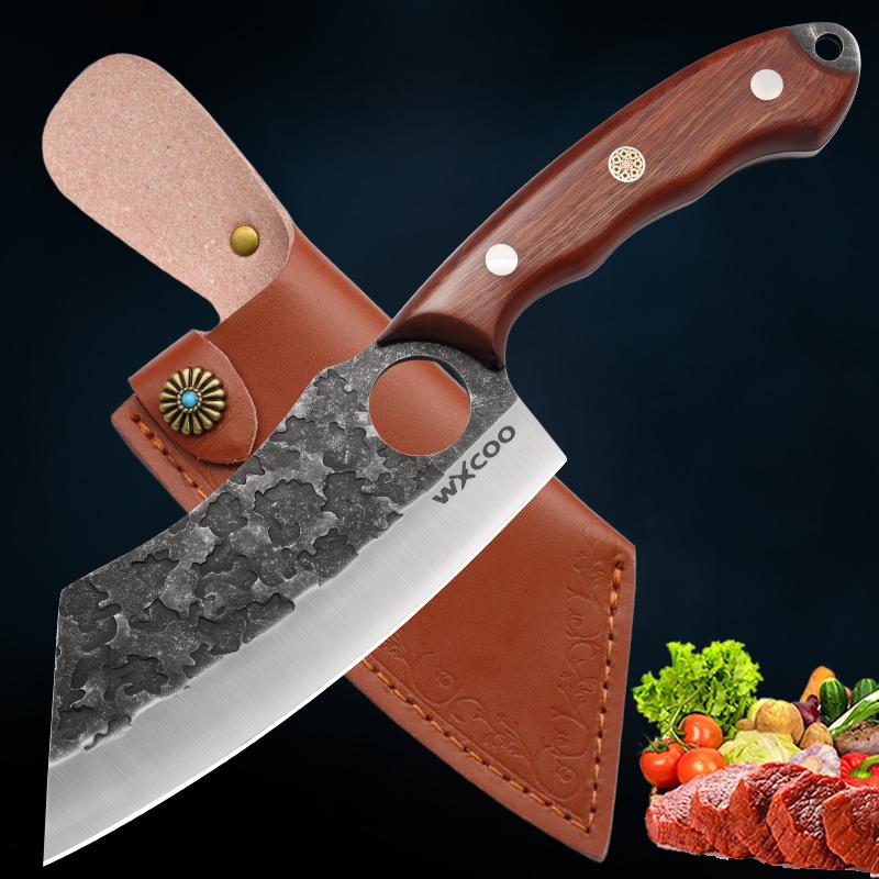 Kitchen Cleaver Forged Butcher Knife Peeling Boning Knife Slicing Sharp Chef Meat Fish Cutting Cooking Tools with Cover