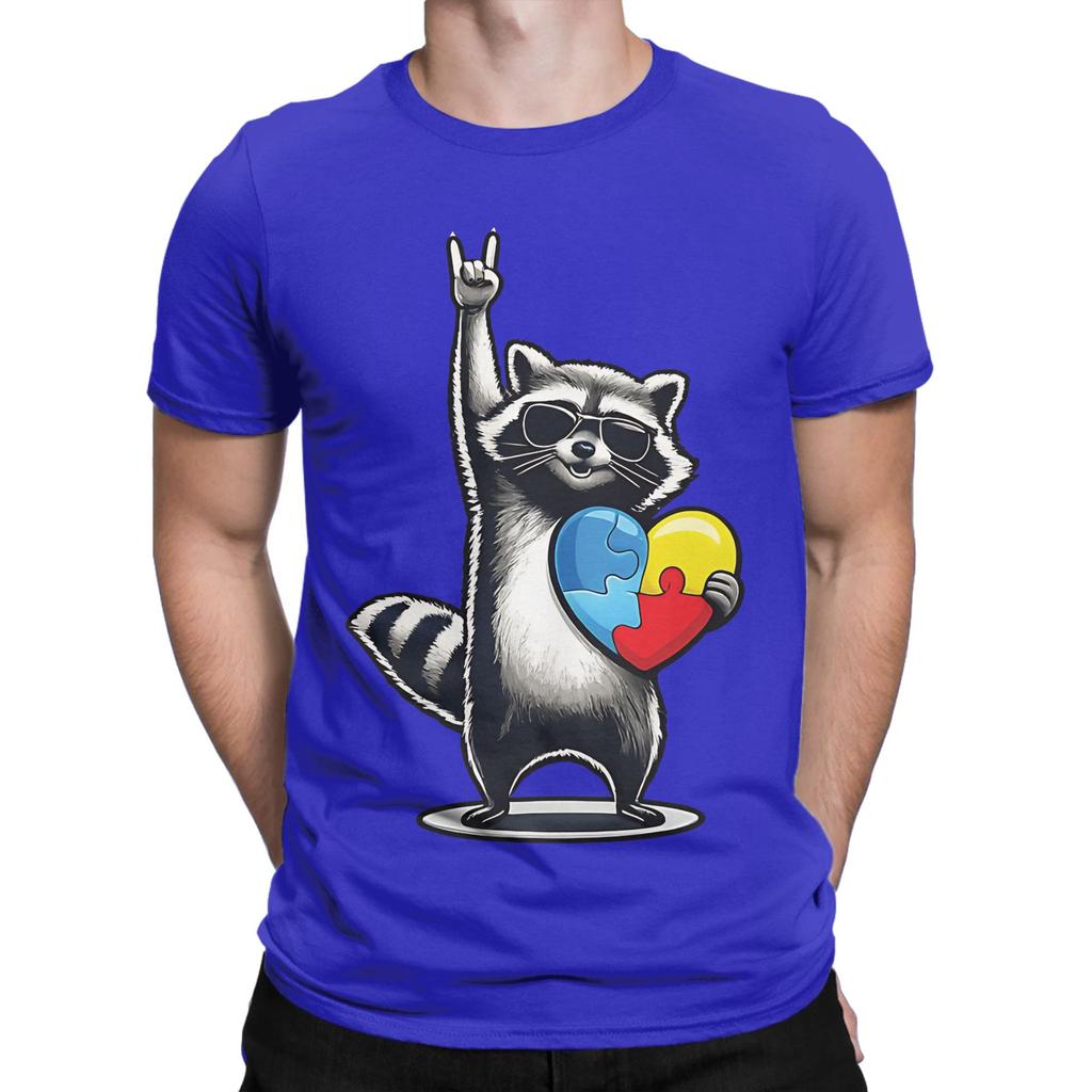 aAutism Racoon Rock On Tism Unisex Unisex Kids Funny Graphic 100 Cotton TShirt aAutism Racoon Tops Tees For Unisex