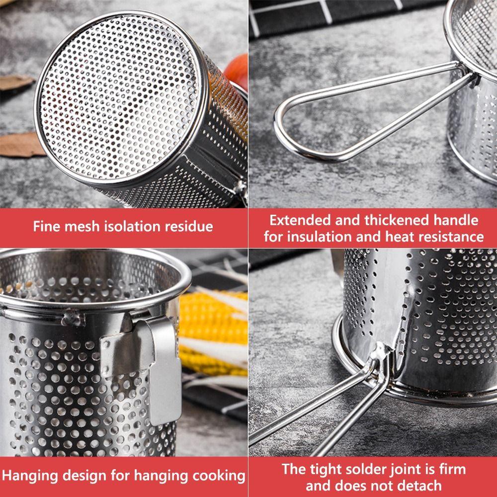 Mit Haken und Griff Aufhängbares Sieb Hotpot Sieb Netz Für Knödel Pommes