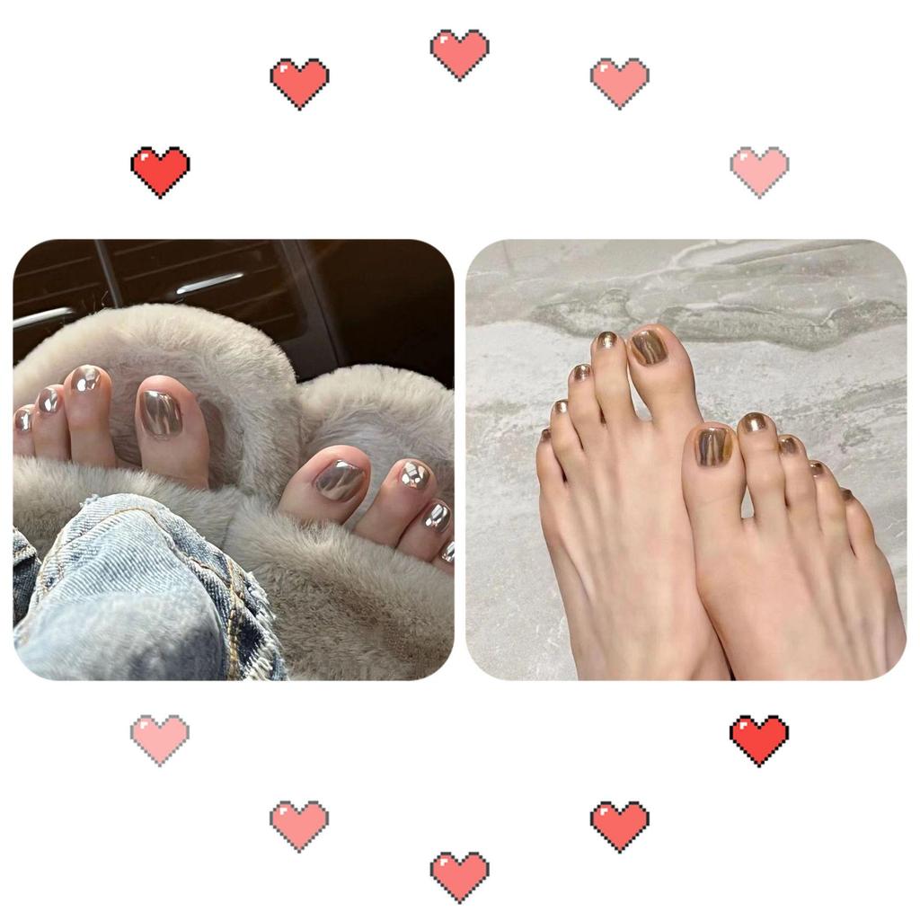 Mirror Finish Metallic Titanium Gold Quick-Dry Peelable Toenail Polish - Long-Lasting Aurora Effect