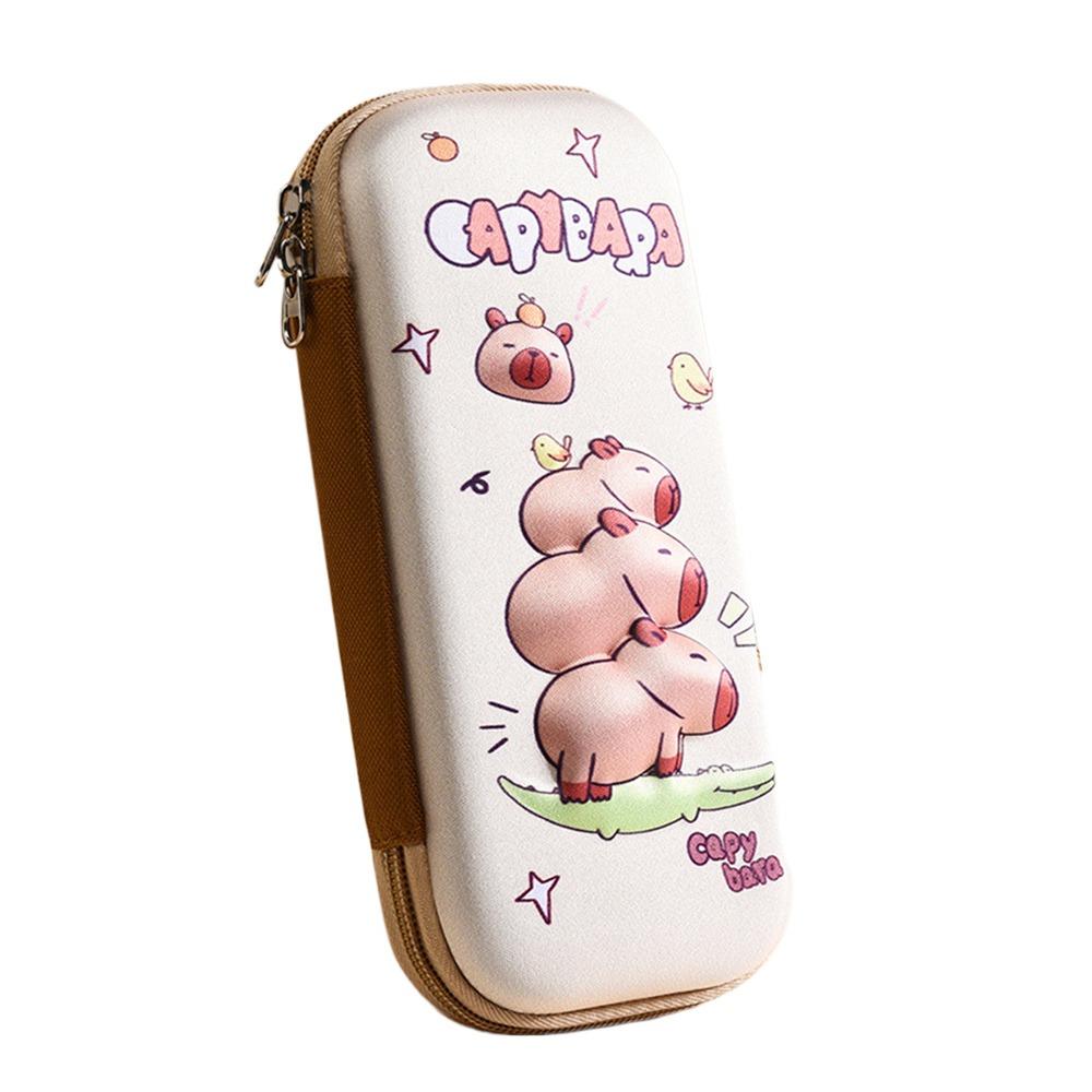 Multi-functional 3D Capybara Pencil Case Large Capacity Portable Pen Box Pen Bag Back To School