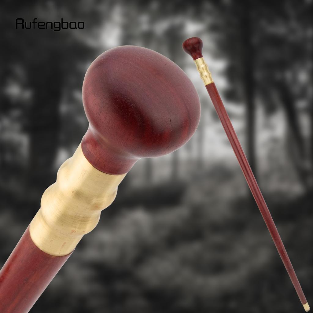 Red Round Wooden Single Joint Walking Stick Decorative Cospaly Party Wood Walking Cane Halloween Mace Wand Crosier 87cm