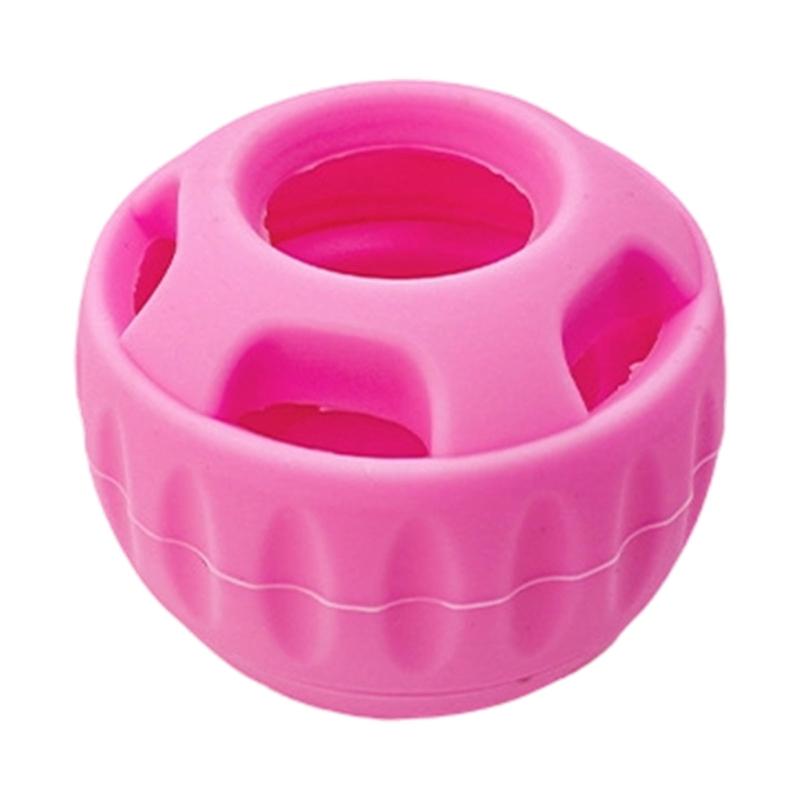 

Silicone Chewing Ball for Dog with Treats Feeder Design Interactive Teething Entertainment Toy Breeds Birthday Gift розовый