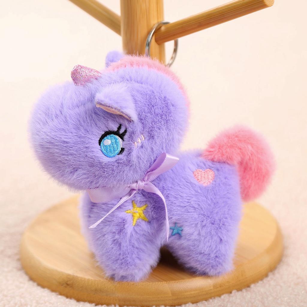 Cute Unicorn Pendant Pony Plush Toy Bag Pendant Doll Keychain Wedding Grab Machine Little Doll