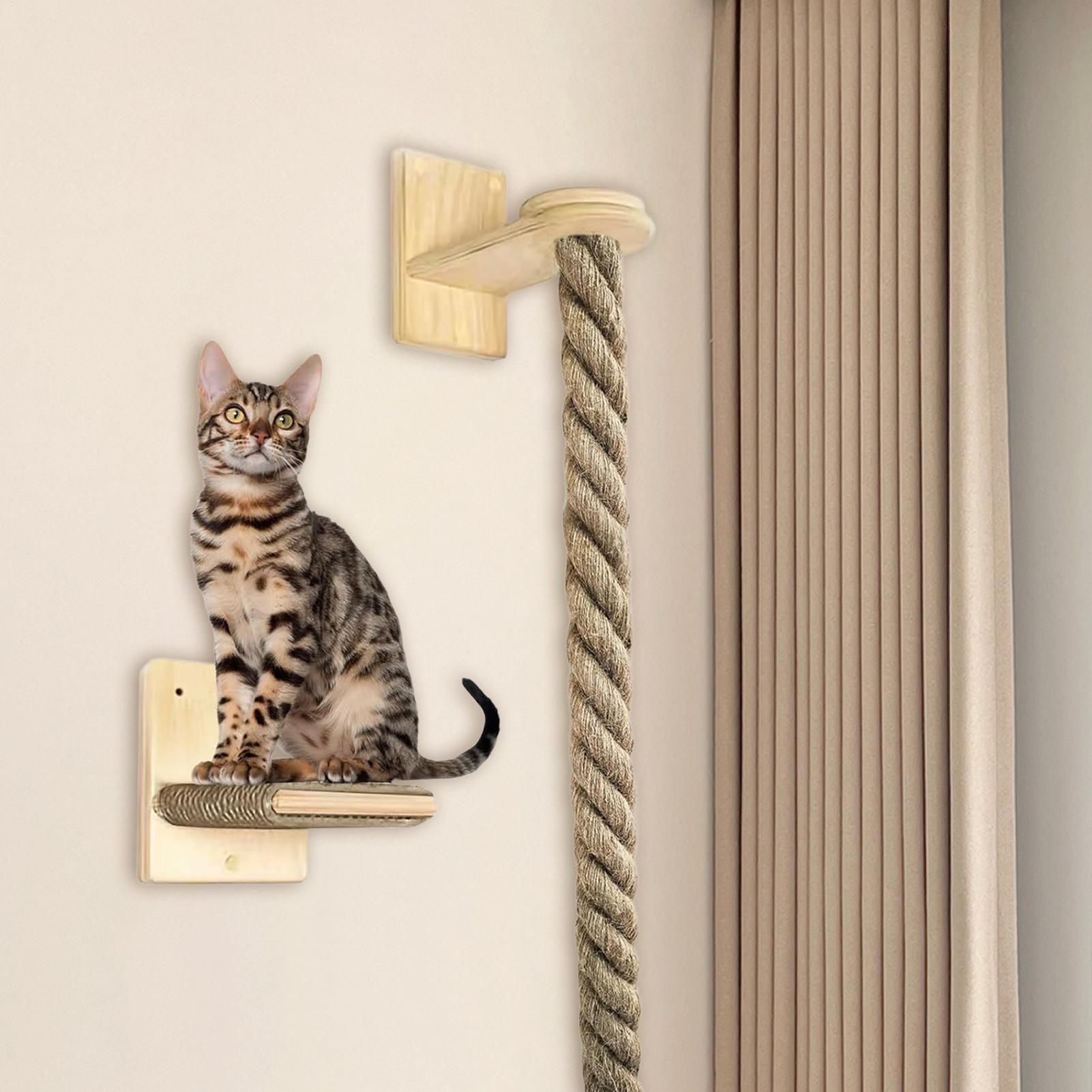 

Climbing Rope for Cats Kitten Climbing Tower Toy Saving Pet Paw Grinding Ladders for Indoor Home Wall Mounted Kitten Resting CHINA