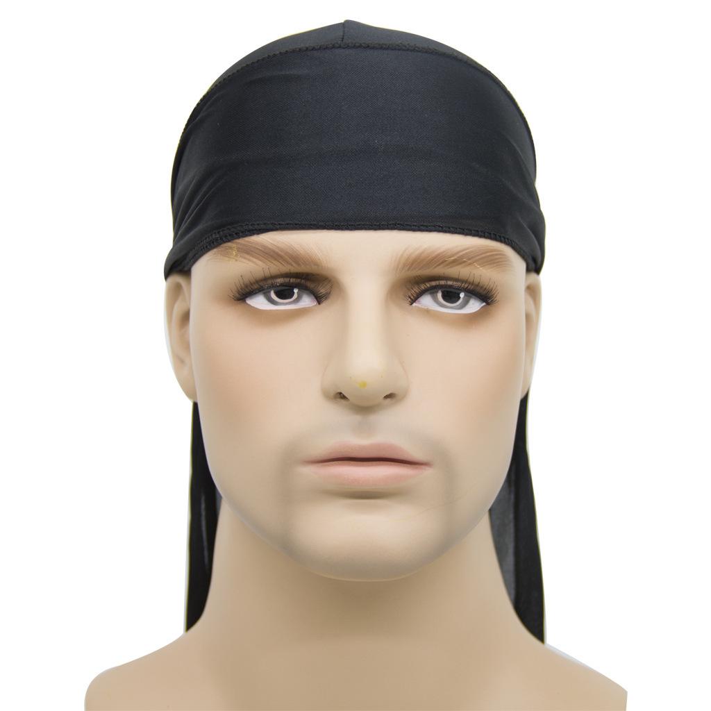Unisex Adult Long Tail Satin Doo Rag Durag Bandanas Cap Pirate Hat Turban Men Hip Hop Headband Biker Headwrap Women Headwear