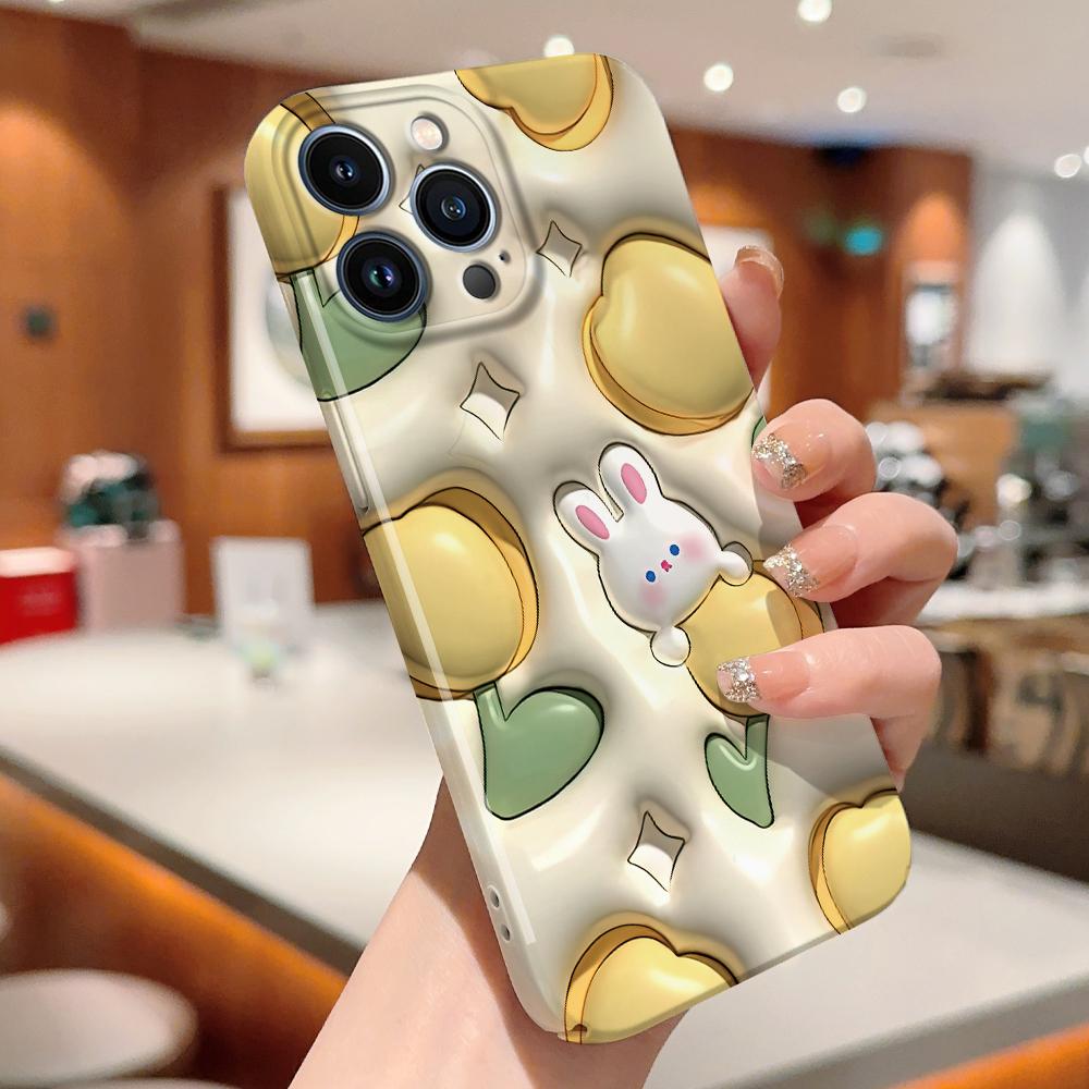 For iPhone 16 Samsung S23 A23 A52 A33 A73 A53 Huawei Xiaomi Redmi OPPO Vivo Stereoscopic Style Flowers Design Full Camera Protection Hard Phone Case