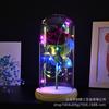 Valentine's Day Gift Glass Cover Immortal Rose Soap Flower Gold Foil Rose Light Luxury Home Decoration
