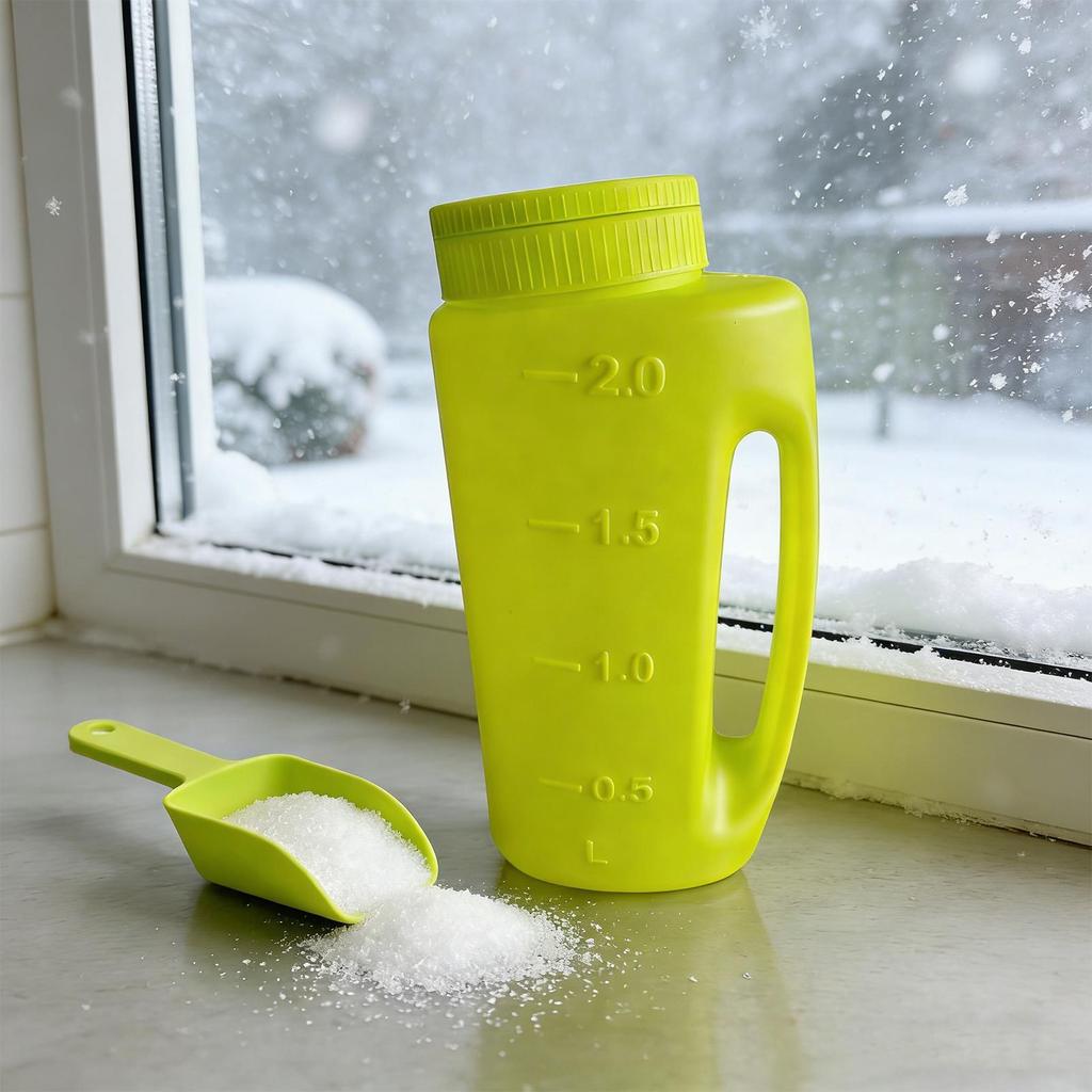 2L Hand Held Salt Spreader Manual Ice Melt & Fertilizer Distributor for Garden, Lawns, Sand, Grass Seed & Winter De-icing