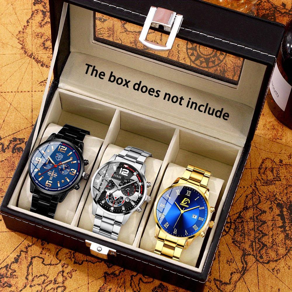 Watch Three-Piece Men S Steel Belt Watch Men S Quartz Watch