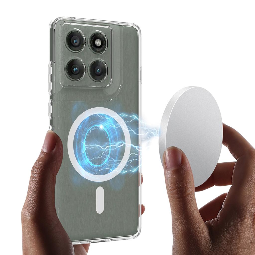 For Motorola Edge 70 5G Clear Phone Magnetic Case TPU + Acrylic Back Cover