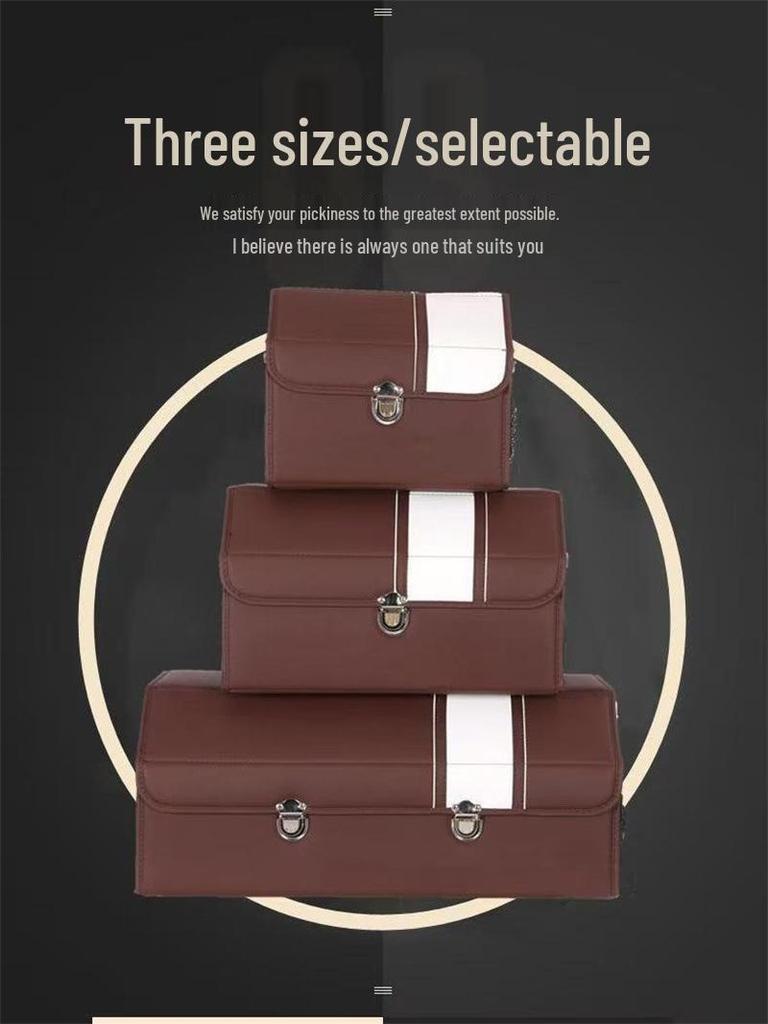 Car Trunk Multi-functional Leather Folding Organizer Box
