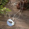New Color Painting Oil Round Hollow Wave Beach Pendant, Summer Small Fresh Women's Versatile Necklace