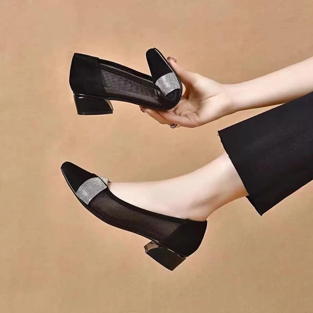 zapatos de mujer women fashion sweet light weight spring & summer mesh breathable heel shoes sapatos femininas ab533